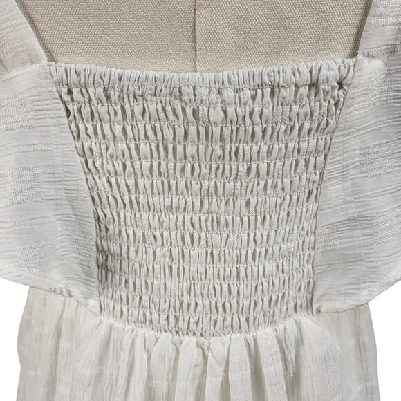 Easel NEW White Maxi Lined Dress 3 Tier Skirt BOHO Romantic Cottagecore Small - Picture 15 of 16